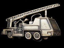 KE21155 VINTAGE 1970s CUT-OUT  SERVICE TRUCK W/ LADDER  BRASSTONE BELT BUCKLE