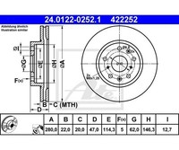 2 St. Bremsscheibe Ate 24.0122-0252.1 FüR Suzuki SX4 Fiat