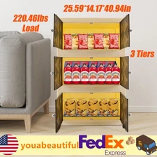 Storage Bins with Lid 21Gal Plastic Storage Bin 3 Packs Stackable Storage Bin