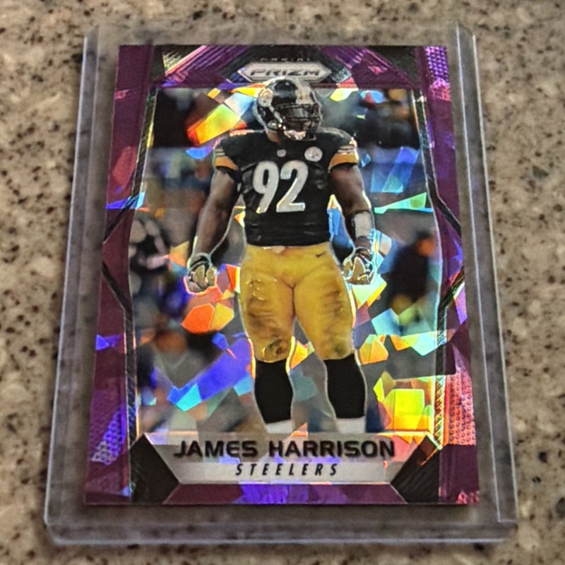 James Harrison 2017 Panini Prizm #114 Purple Cracked Ice 28/75 Steelers-FOOTBALL