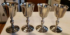 Set Of 4 Viners Silverplate Wine Goblets Made In SPAIN