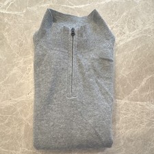 Crewcuts Cashmere Knit Sweater Gray 1/4 Zip Mock Neck Unisex Kids 13-14