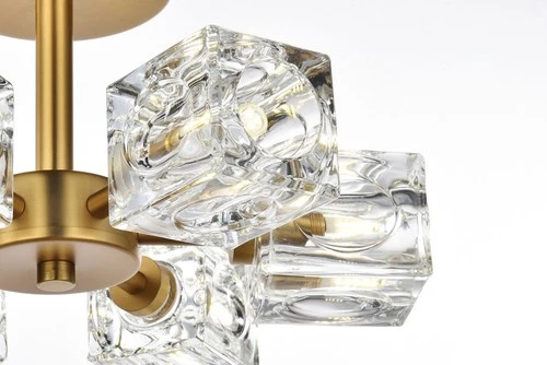 Elegant Lighting LD920F14 Lyra 6 Light 14"W Semi-Flush Ceiling - Black - Picture 2 of 12