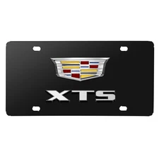 Cadillac XTS Crest 3D Dual Logo Black Stainless Steel License Plate