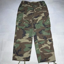 US Army Woodland Camo Combat Military BDU Twill Cargo Pants Size Medium Short