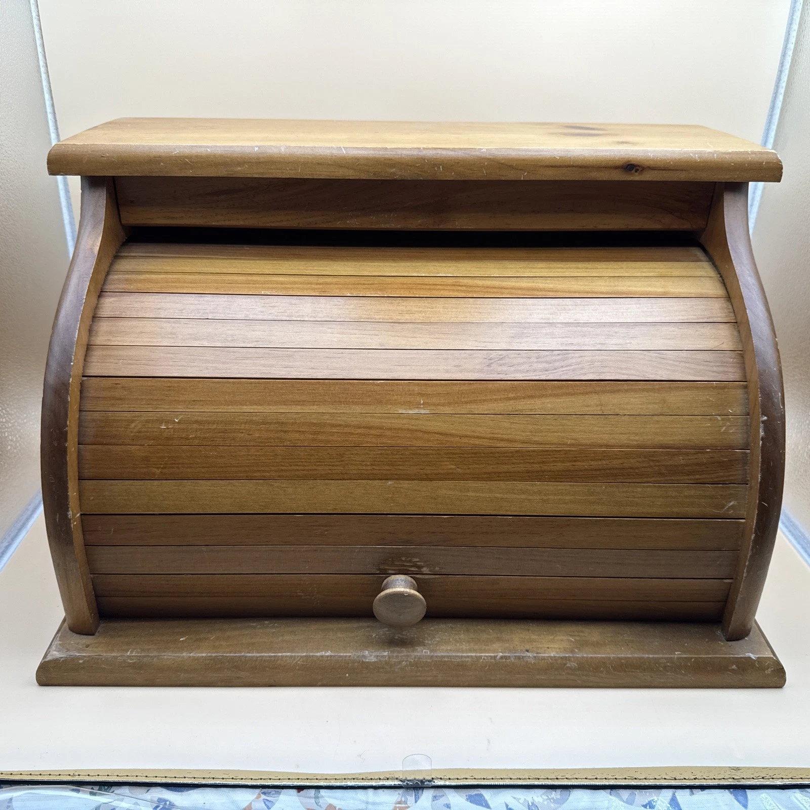 Vintage Wooden Wood Roll Top Bread Box Farmhouse Country
Opens in a new window or tab