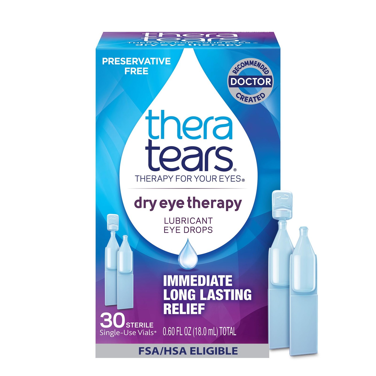 Dry Eye Therapy Lubricating Eye Drops, Preservative-Free, 30
