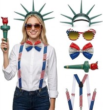 5 Pcs Patriotic Accessories Set, 4th of July Outfit Costume for Adult  Patrio...