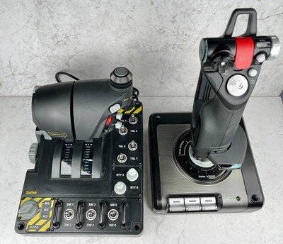 Saitek X-55 Rhino Throttle plus X52 Pro Joystick HOTAS Flight Simulator Untested