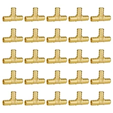 SUNGATOR Pex Fittings 1/2 Inch, 25-Pack 1/2" Pex Tee Fittings, No Lead Brass,...
