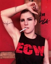 AEW NXT Leva Bates as Sandman Signed Autograph 8x10 Photo A$$ Inscription