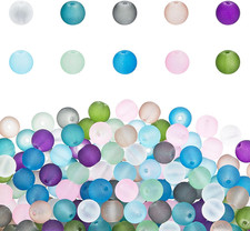 200Pcs Frosted Glass Beads 10 Color 8Mm Sea Glass Beads Spacers Matte Bead Ocean