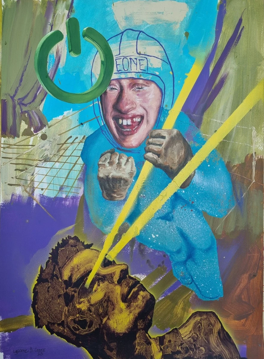 Lysiane D. Coste - Technique Mixte Sur Papier, Figuration Libre, 50x70cm, Signé