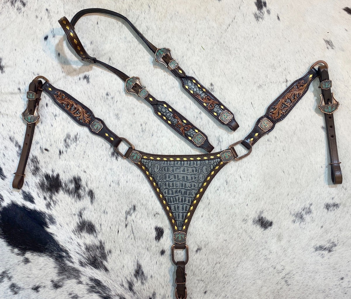 Beaded Headstall Thunderbird - Westerntrense - Kopfstück - mit Perlen