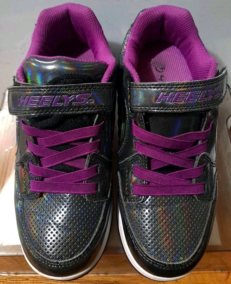 Женские туфли на роликах Heelys Plus X2 молодежный размер 4 5,5 серебристые фиолетовые на колесиках - Изображение 4 из 4