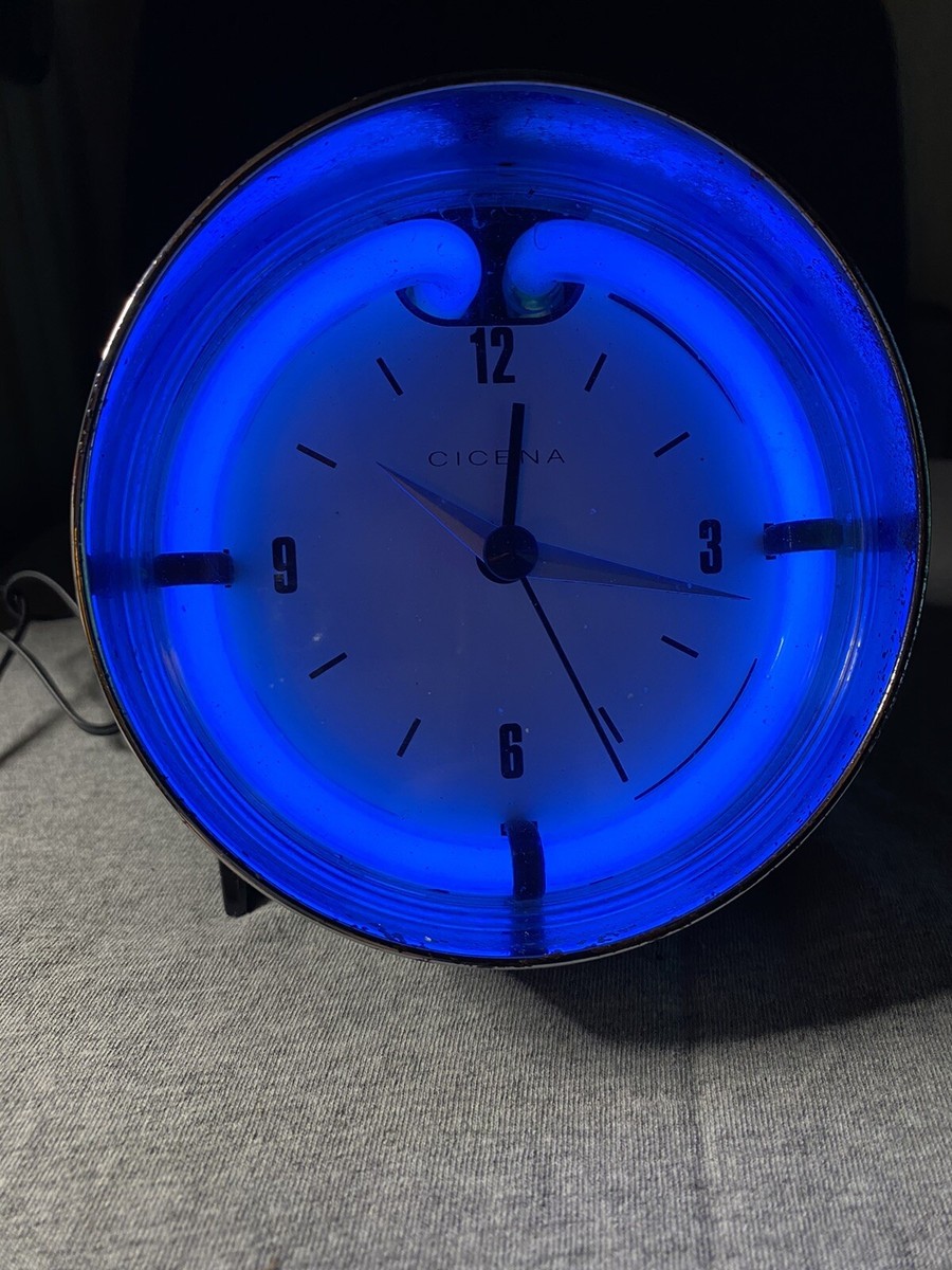Cicena Cruiser Neon Alarm Clock Classic Blue Neon Works Clock