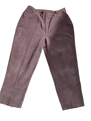 Alfred Dunner Pants Women's 16W Walnut Brown Faux Suede Classic Fit Straight
