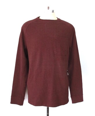 NWT Duluth Trading Burgundy Burly Thermal Waffle Knit Crew Neck