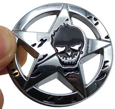 1.5 3d Metal Star Skull Sticker Decal Emblem Fender Badge Auto Car Styling