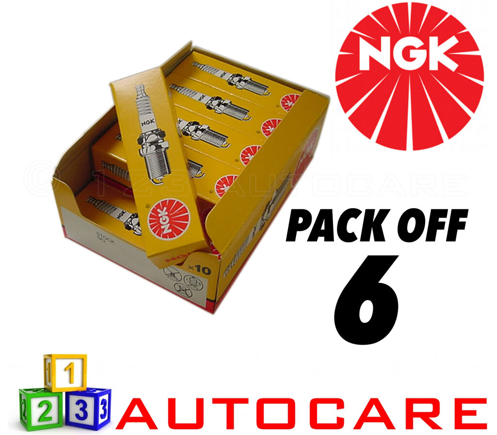 NGK Replacement Spark Plug set - 6 Pack - Part Number: BKUR6ET-10 No. 2397 6pk