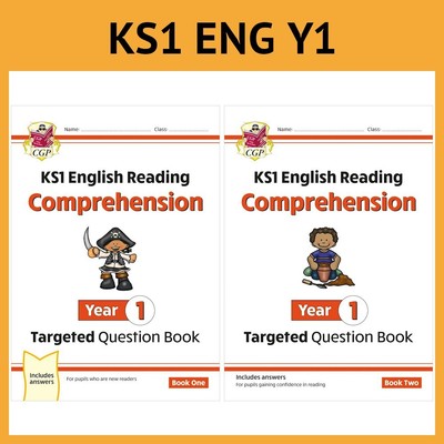 CGP KS1 English Reading Comprehension Year 1 Books 1 & 2 Bundle with Answers NEW