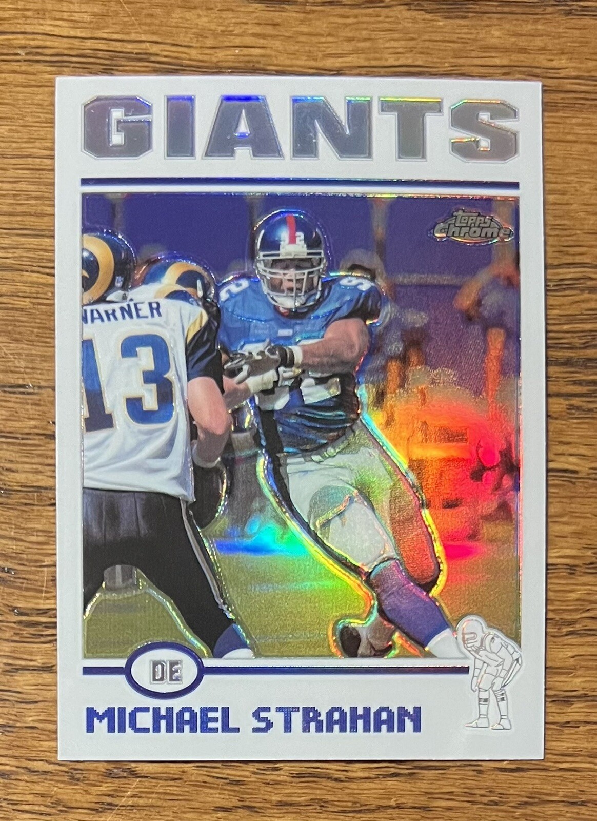 Michael Strahan 2004 Topps Chrome REFRACTOR New York Giants Card #64