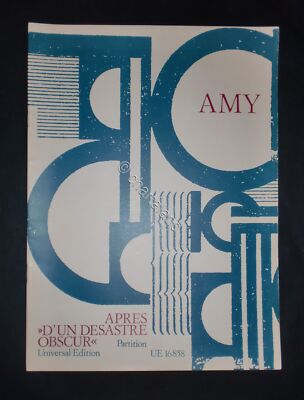 Sheet music - Gilbert Amy - After an obscure disaster - Sheet music