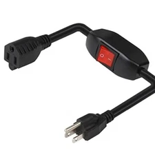 Power Extension Cord with on Off Switch 3-Prong 3 Outlet Household 