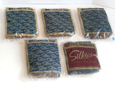 Vintage Lot of 5 "Silkies" Brand Panty Hose Taupe Navy Beige Various Sizes