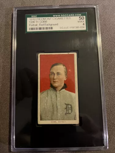 1909-11 T206 Ty Cobb Piedmont Cigarettes Red Portrait Graded SGC 50/4 - Picture 1 of 2