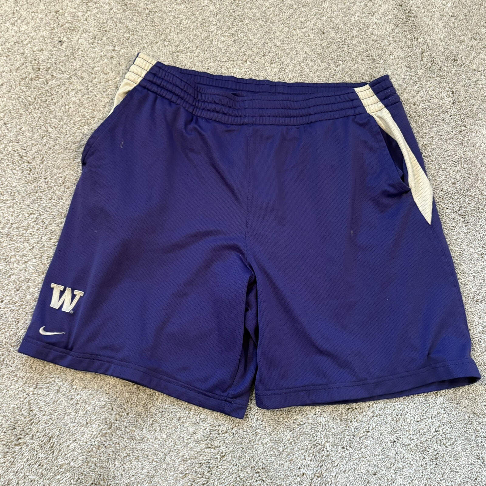 Vtg Nike Team University Washington UW Huskies Basketball Gym Shorts Mens L