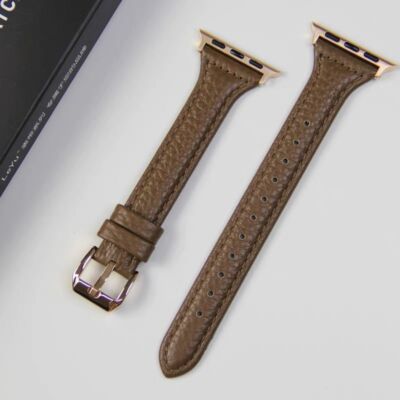 Leder Armband mit Roségold Schnalle für Apple Watch 11 10 9 8 7 6 5 4 SE 40-46mm