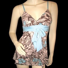 New Y2K Floral Babydoll Top Spaghetti Tank Cami V-Neck Fairy Fairycore Feminine