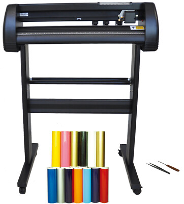 24'' Vinyl Cutter Plotter Sign Cutting Software 3 Blades LCD Screen Poster Decals