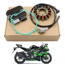 NEW MAGNETO COIL STATOR+VOLTAGE REGULATOR RECTIFIER+GASKET For 2009-12 ZX-6R US