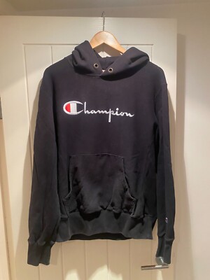 Champion Reverse Weave Hoodie, Vintage, Large Navy, Fits M/L