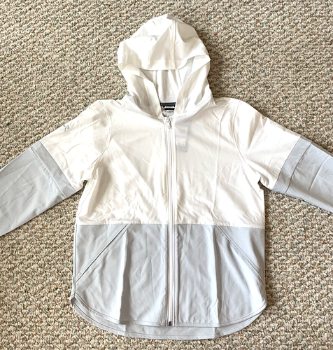 Under Armour Storm Squad Youth Girls Full Zip White Hooded Jacket Youth Size L