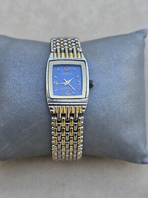 Vintage Geneva Two Tone Silver Gold Water Resistant Ladies Watch 7''1/2