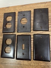 Lot of 6 Brown Plastic Light Switch Plug in Outlet Covers Variety USA NL