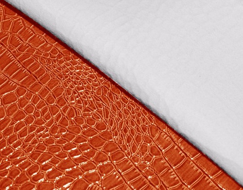 pd1011a Orange Faux Crocodile Glossy Leather Cushion Cover/Pillow Case*Custom Sz - Picture 5 of 6