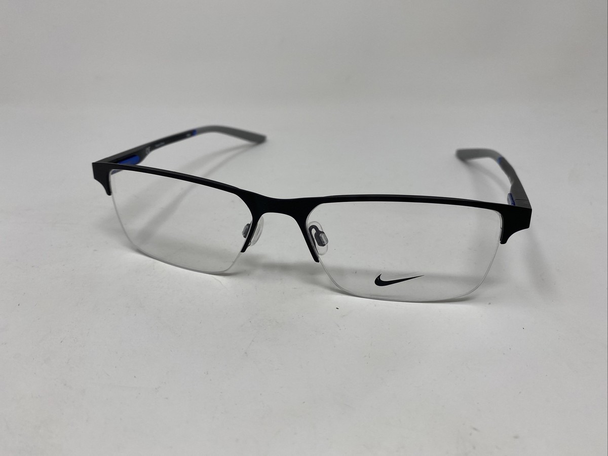 A様 NIKE 8045 004 BLACK 57/17/140 HALF RIMLESS FLEX HINGE EYEGLASSES