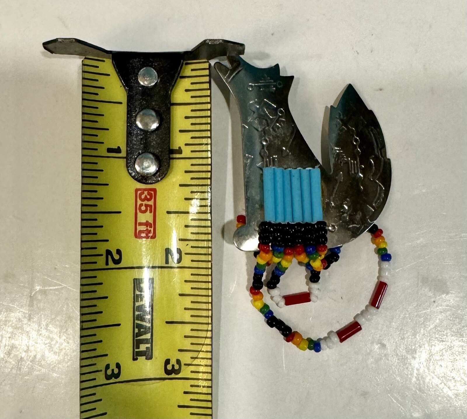 Native American Howling Wolf Brooch Hand Crafted … - image 4