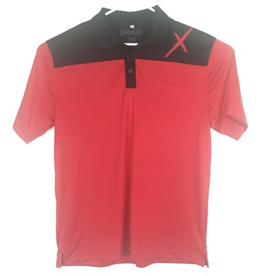 Plexus Red Black Golf Polo Shirt Mens Size L Large