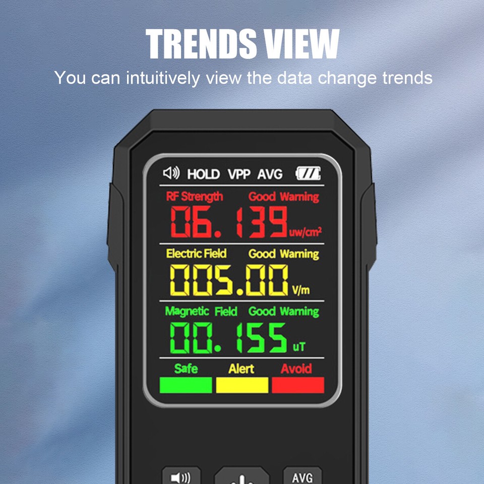 EMF Detector Electromagnetic Field Tester Digital Sensor Reader Meter ...