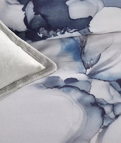 500 $ Michael Aram Blue Mist Queen Bettbezug Abstrakt Aquarell Blau Maritim - Bild 3 von 6