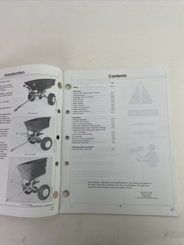 John Deere TY25010 TY25011 TY25012 Spin Spreaders Manual English & Spanish - Picture 2 of 2