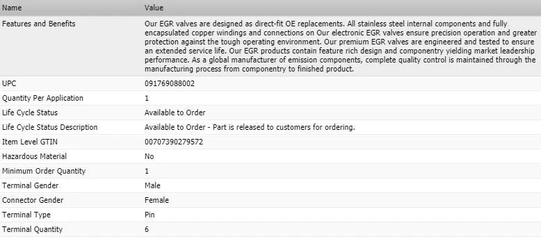 Válvula EGR estándar para Ford Transit Connect L4-2,5 L 2014 Foto 4 de 4