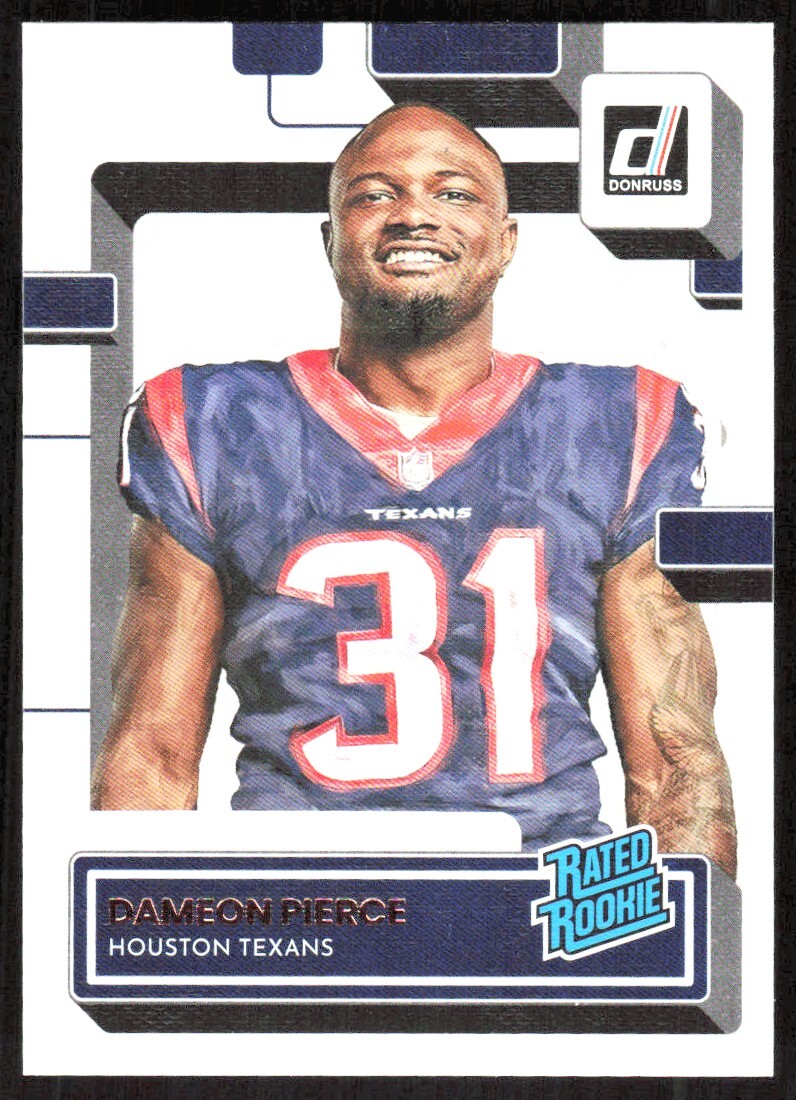 2022 8655C Donruss Rated Rookies Dameon Pierce Rookie Houston Texans #340