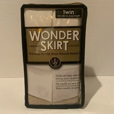 Wonder Skirt Wrap Around Twin Bedskirt Ivory 15" Drop 