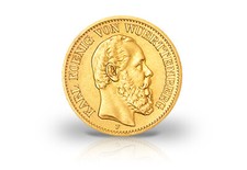 10 Mark Goldmünze 1872 Deutsches Kaiserreich Württemberg König Karl Jäger  289